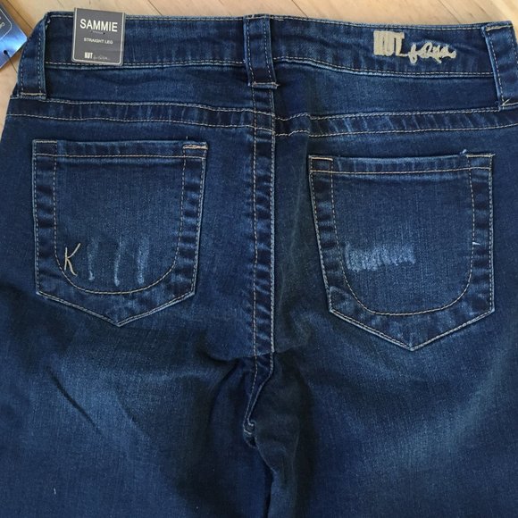 Kut from the Kloth SAMMIE Straight Leg Blue Jeans Distressed Straight Leg - Picture 7 of 16